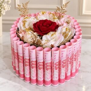 Flowers in Cash gift for Valentines Day